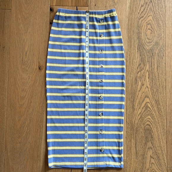 NWT WALTER BAKER Monroe Stripped Knit Ribbed Skirt Elastic Waistband Size XS - Picture 9 of 12